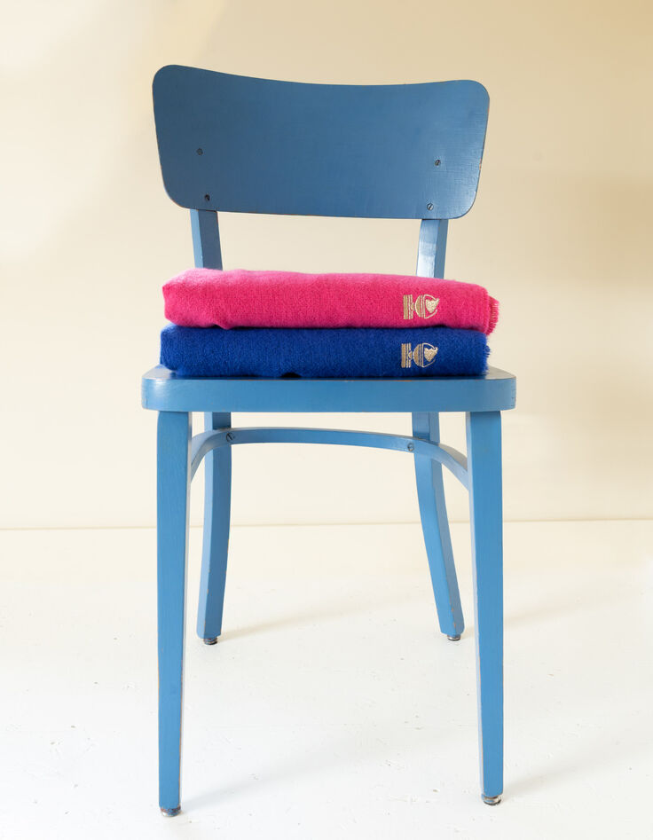 I.Code blue scarf with embroidered IC monogram-5