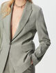 Grauer Damenblazer mit rosa Streifen-4
