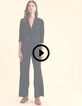 Schwarze elegante Hose mit Seemannsknopfleiste I.Code-2