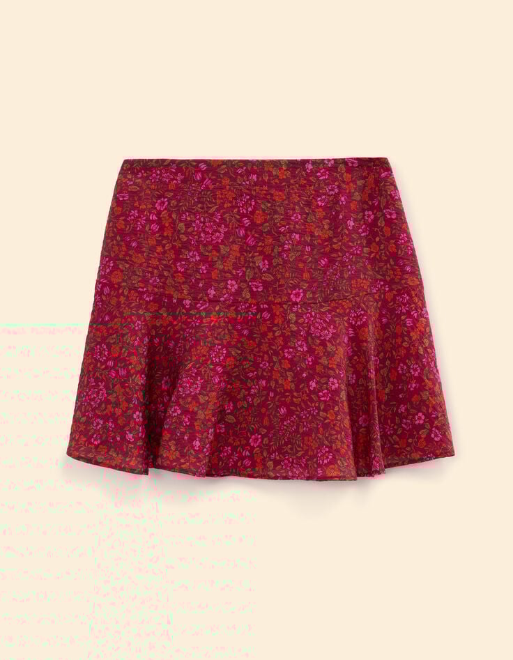 Kurzer roter Rock Blumenprint I.Code-6 Kurzer roter Rock Blumenprint I.Code-6