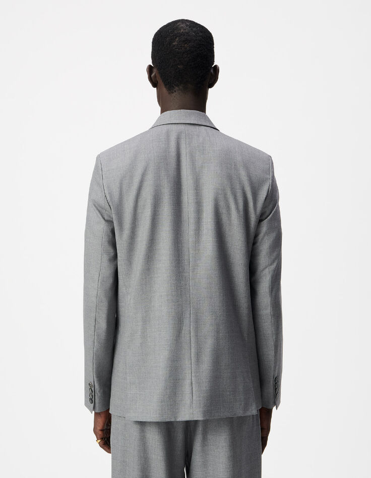 Graue Zweireiher-Anzugjacke f&uuml;r Herren-4