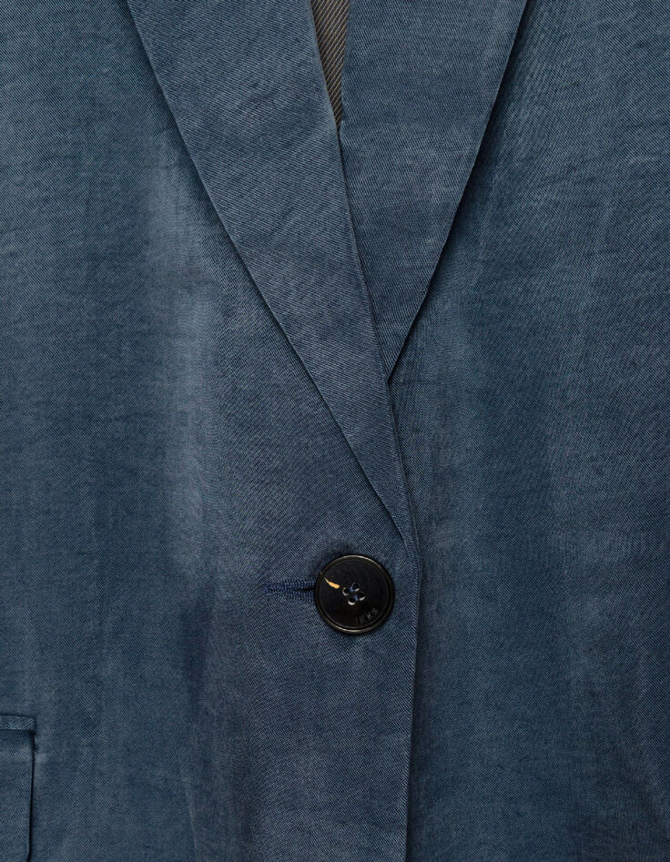 Marineblauw satijnen colbert voor Dames-7
