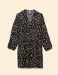 I.Code black dress with orchid print-7