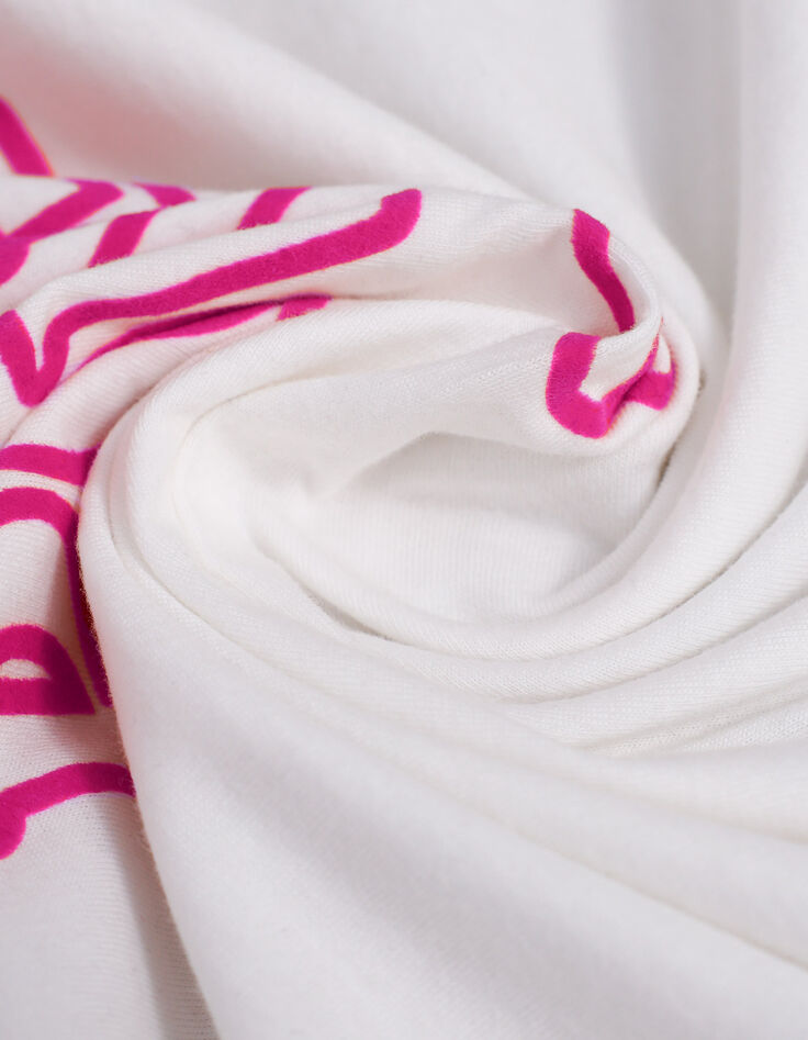 Camiseta blanca mensaje terciopelo rosa I.Code-7