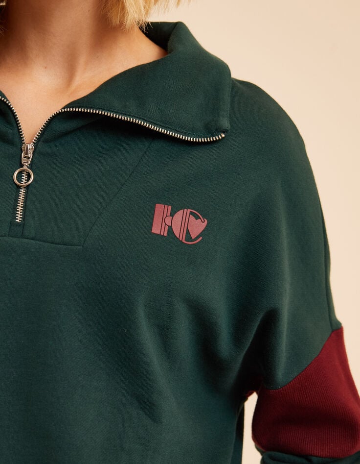 Sudadera camionero verde acanalada burdeos I.Code-5 Sudadera camionero verde acanalada burdeos I.Code-5