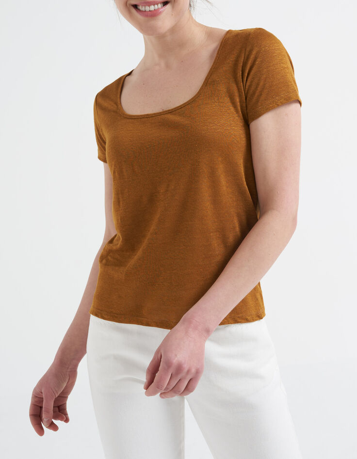 Tee-shirt camel en lin I.Code-1