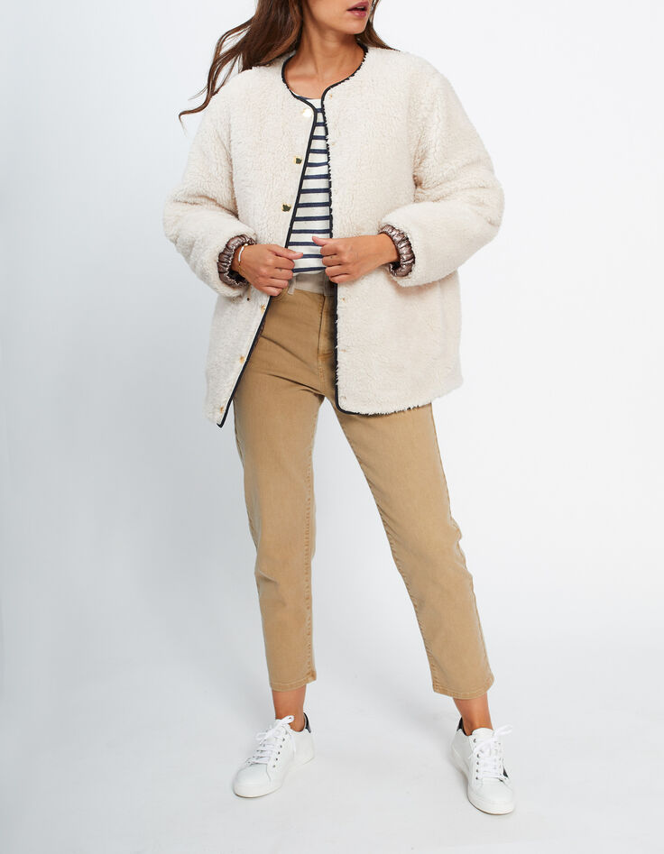 Doudoune r&eacute;versible copper et Sherpa &eacute;cru I.Code-6