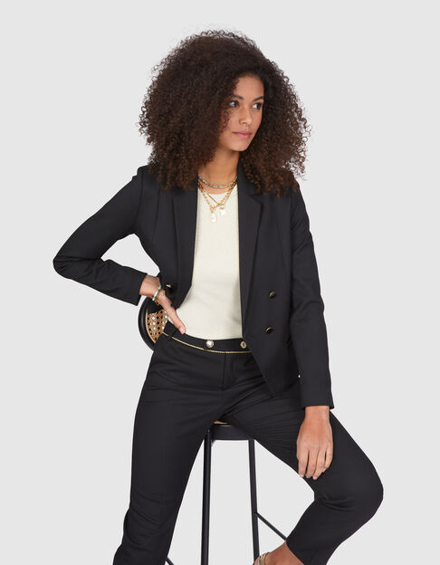 I.Code black jacquard suit jacket