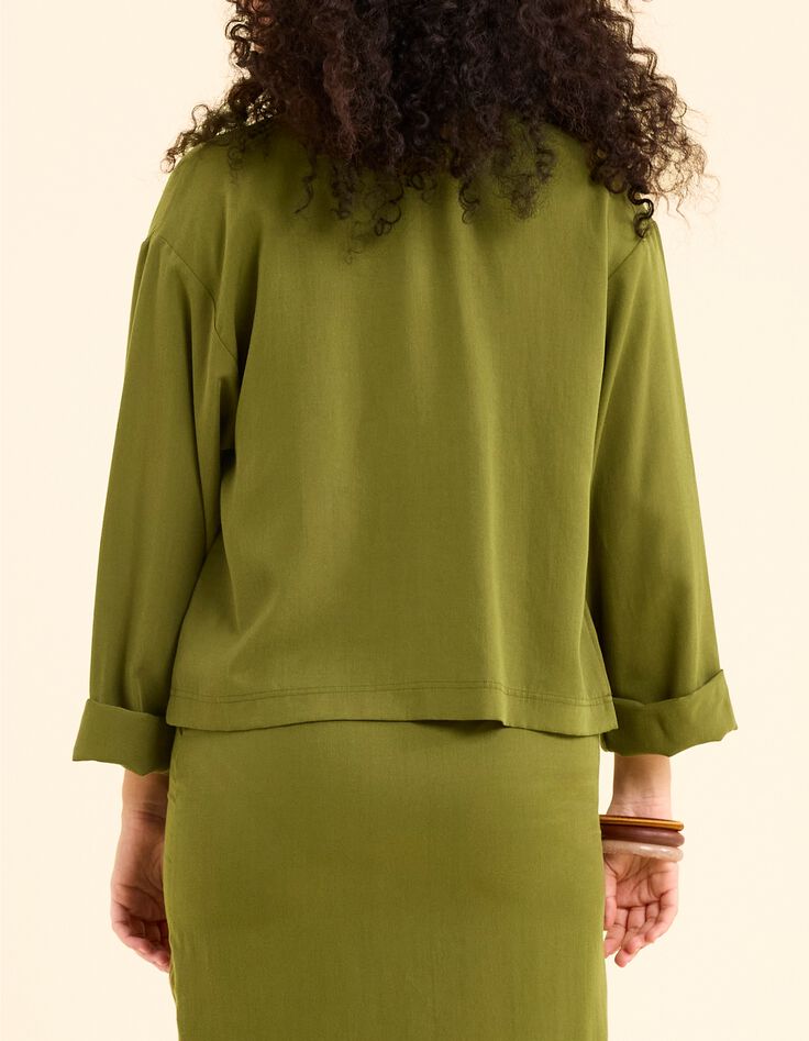 Veste kaki fluide poches boutonn&eacute;es I.Code-3