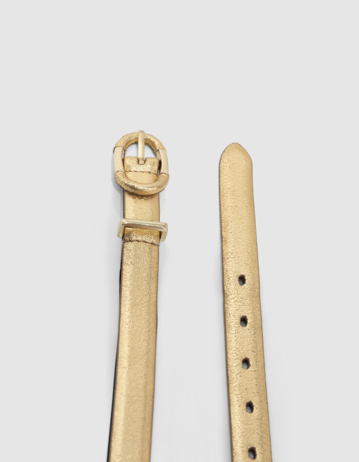 Goudmetallic leren riem I.Code-4