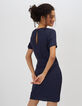 Robe marine jacquard pois I.Code-3