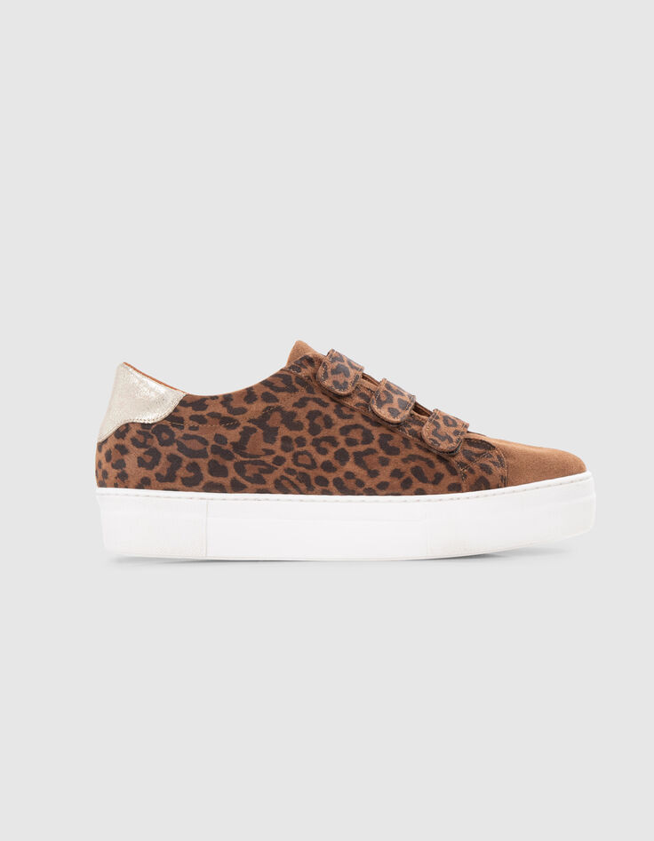 Sneakers imprim&eacute; l&eacute;opard &agrave; scratchs I.Code-1