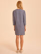 Robe marine rayures grises lurex I.Code-4