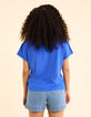 T-shirt bleu message visuel coquillage I.Code-5