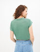 Tee-shirt amande en lin esprit cache-cœur I.Code-3