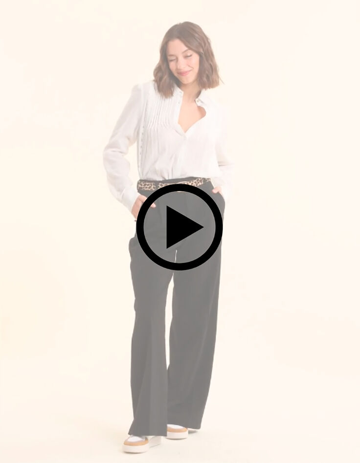 Pantalon de costume noir rayures tennis bleues I.Code-9