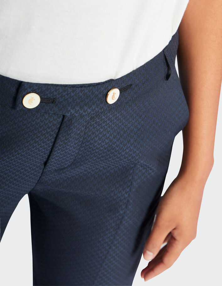 Pantalon marine jacquard pied-de-poule I.Code-4