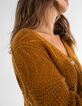 Rehbraune Zierstrickjacke I.Code-6