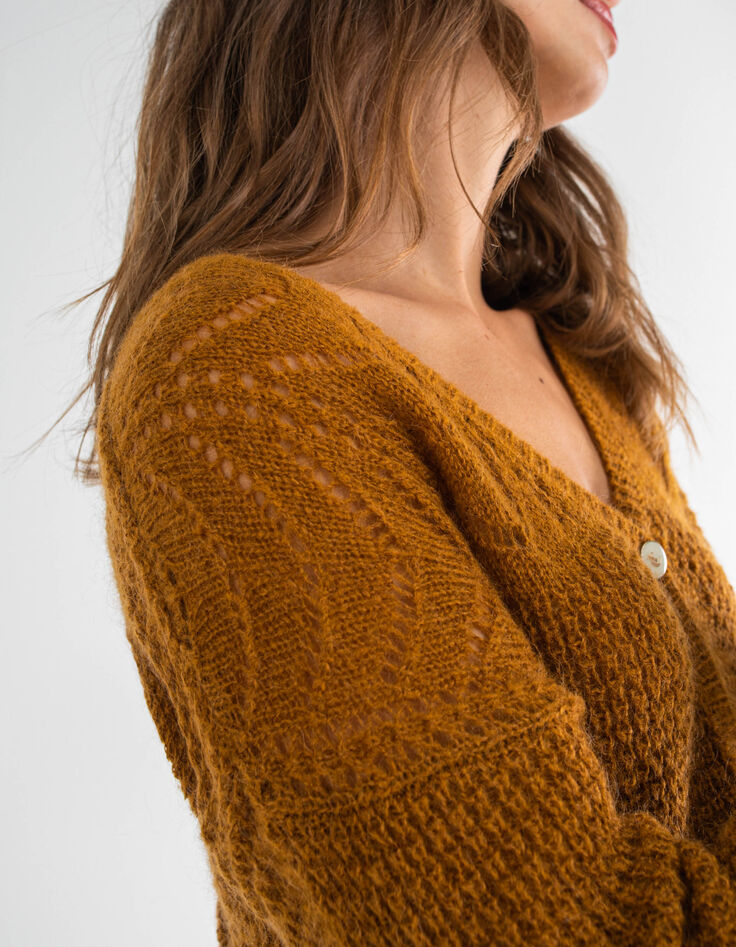 Rehbraune Zierstrickjacke I.Code-6