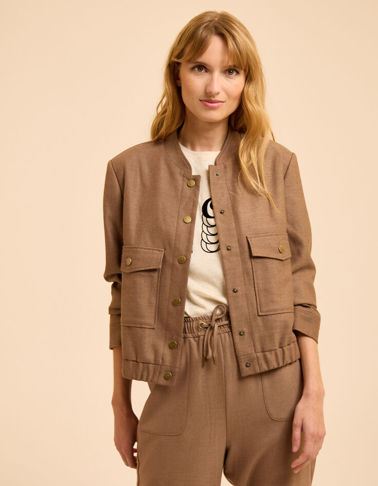 Cazadora beige bolsillos parche I.Code-3