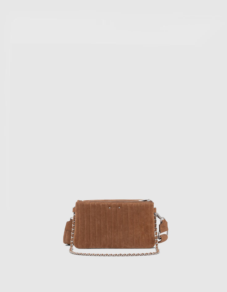 Die Tasche Die 111 Staten Island camel Leder Samt Damen-3