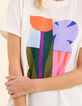 Weißes T-Shirt Grafik-Blumenmotiv I.Code x THE FEEBLES-6