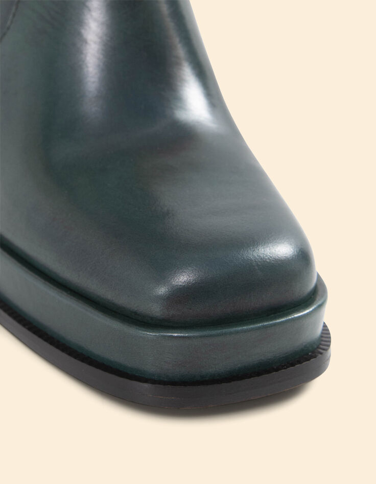 I.Code night green leather boots-4