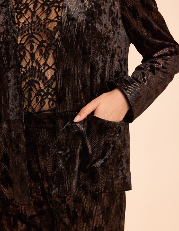 Americana negra terciopelo tachista I.Code-5