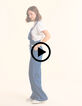 Salopette large en jean bleu foncé I.Code-2