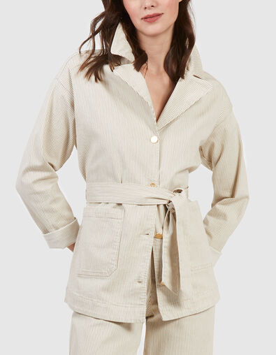 Sahariana beige rayas finas I.Code