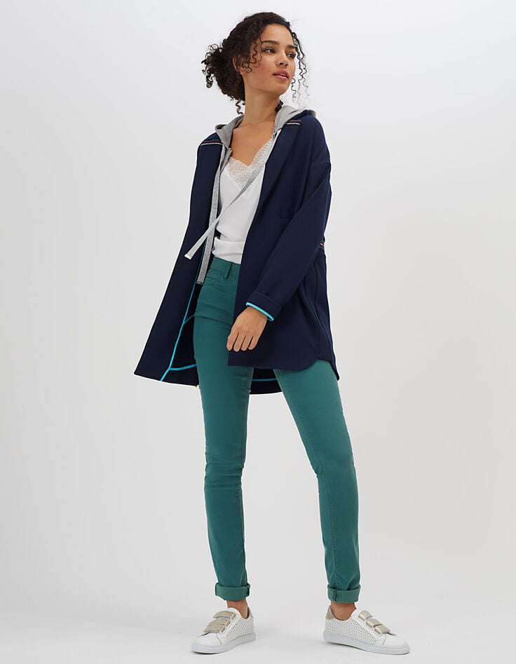 I.Code navy coat, striped braiding-5 I.Code navy coat, striped braiding-5