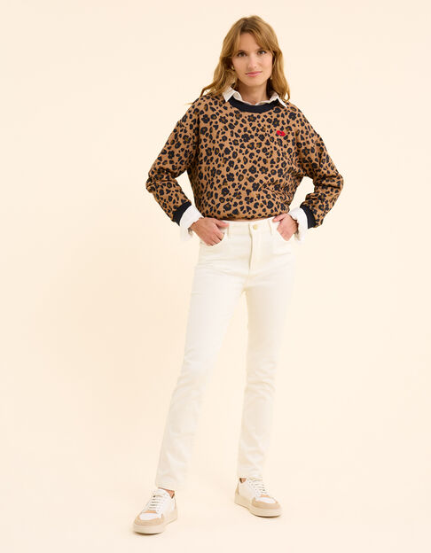 Schmal geschnittene Jeans in Off-White I.Code