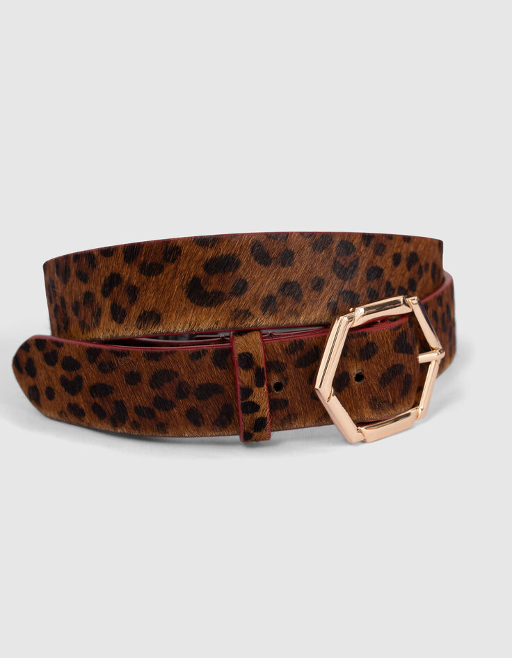 Ceinture fauve en cuir effet léopard I.Code-2