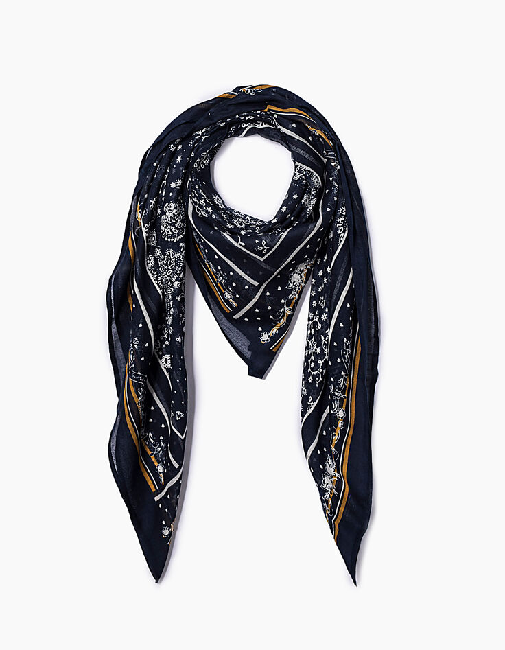 Chèche marine imprimé foulard I.Code-1 Chèche marine imprimé foulard I.Code-1