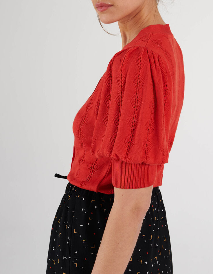 Cardigan abricot tricot à manches courtes I.Code-5 Cardigan abricot tricot à manches courtes I.Code-5