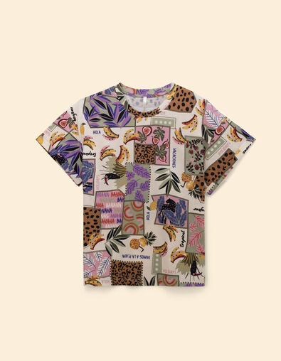 Camiseta con estampado de patchwork de plátano I.Code