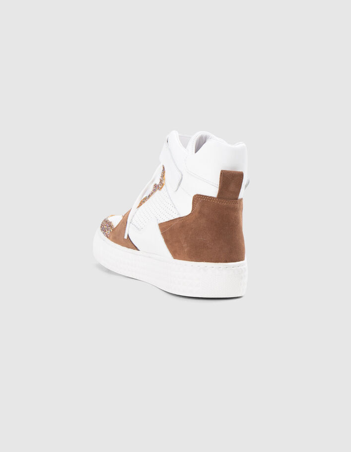 High-top brown and white sequined sneakers I.Code - I.CODE