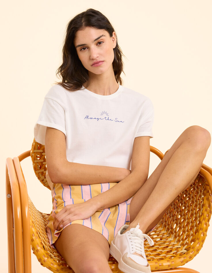 Weißes T-Shirt mit Botschaft I.Code-1