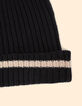 Gorro de punto canalé negro I.Code x Lafrançaise-3 Gorro de punto canalé negro I.Code x Lafrançaise-3