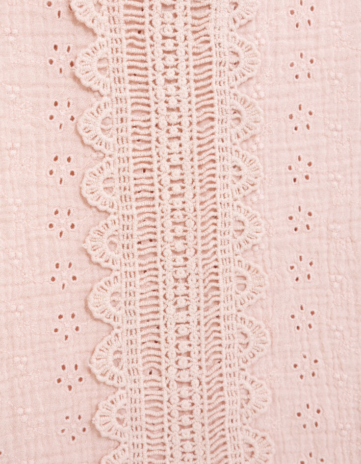 I.Code pink top with lace and eyelet embroidery-8