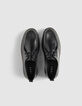 Schwarze Herren-Lederderbyschuhe mit Plateau-7