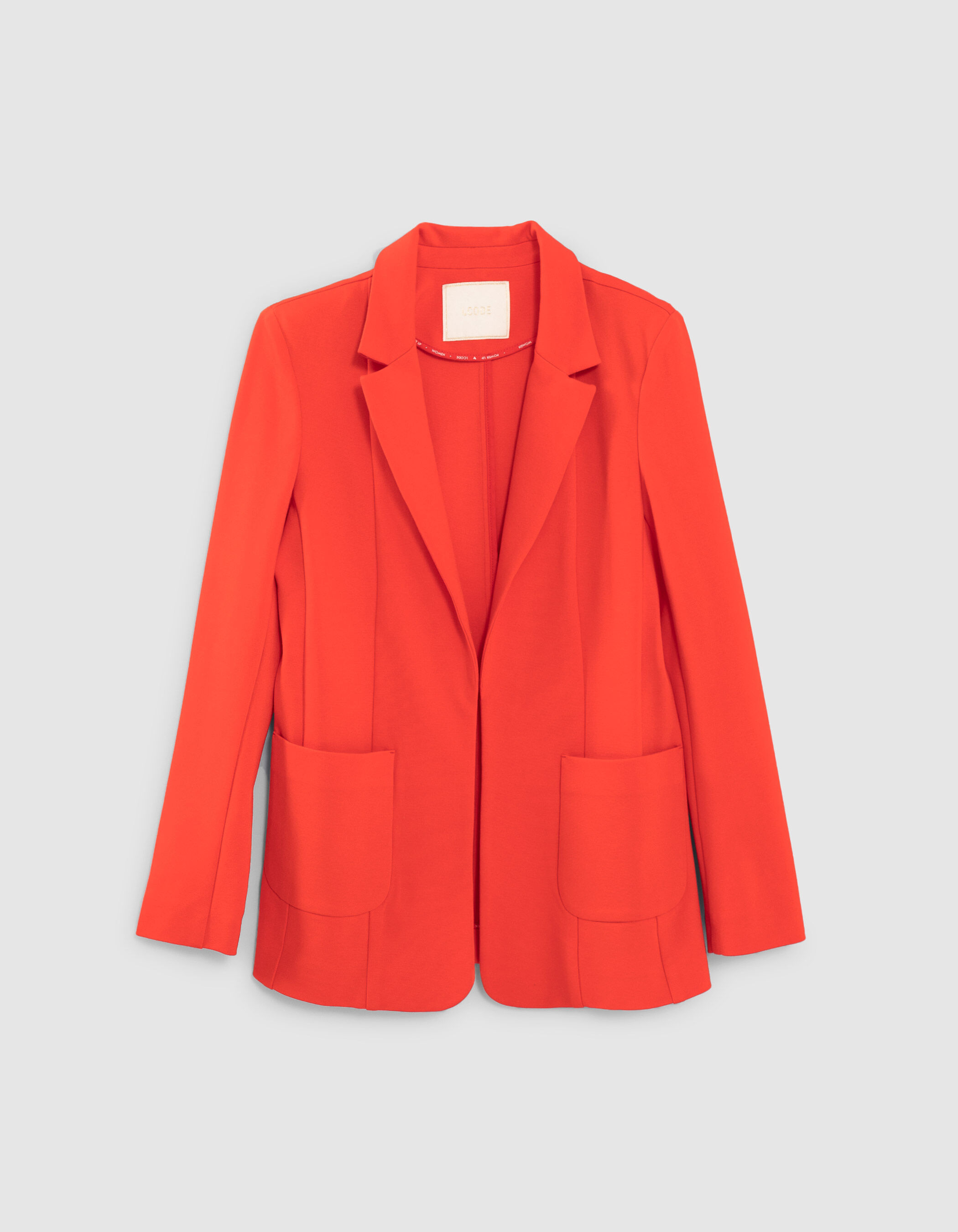 I.Code crimson red Milano knit suit jacket
