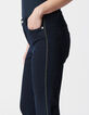 Damen slim Dunkelblaue chain back Jeans-4