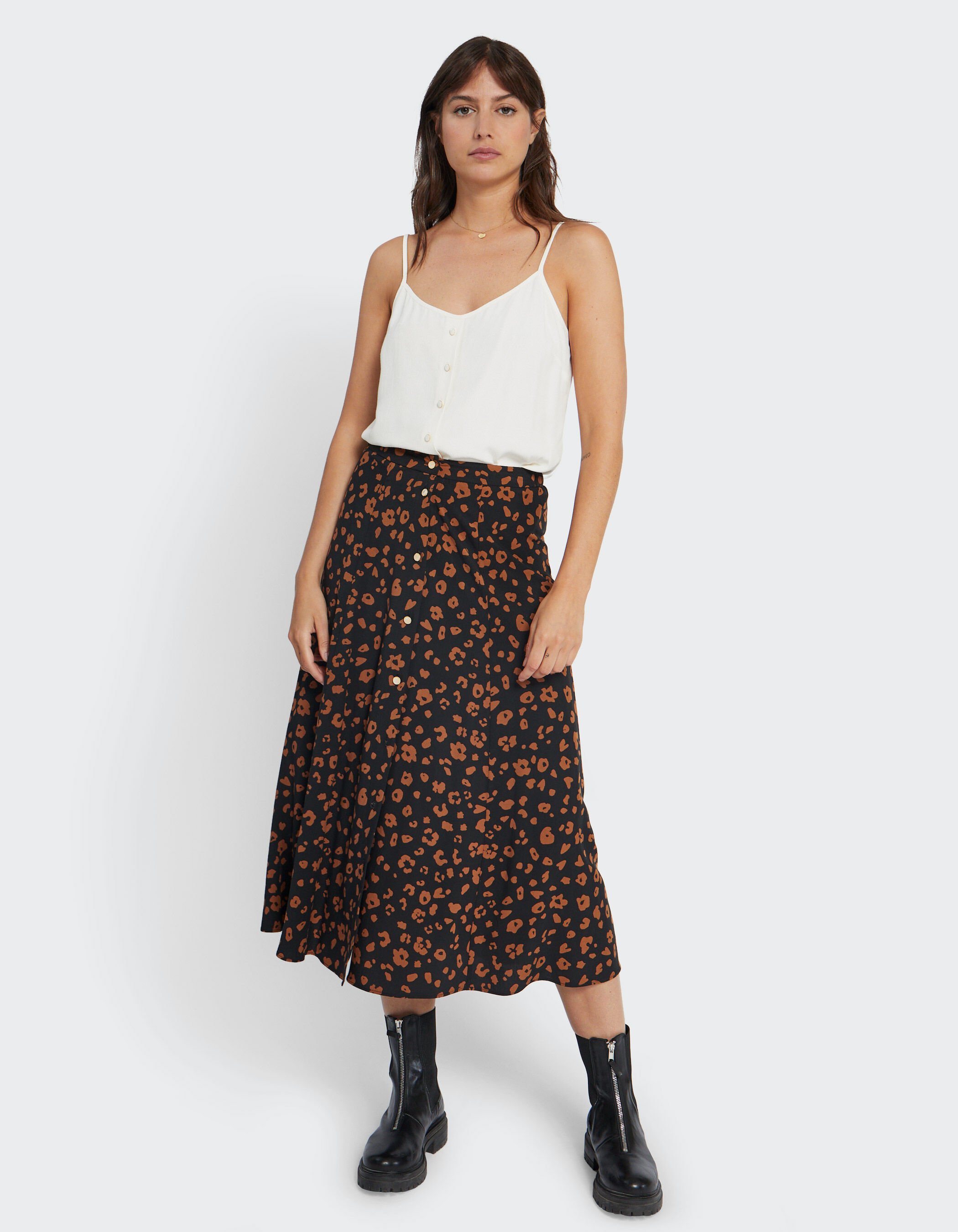 Lange deals rok luipaardprint
