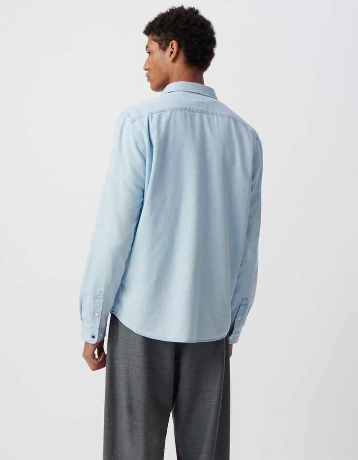 Blaues REGULAR-Herrenhemd aus Baumwolle und Lyocell&reg;-2