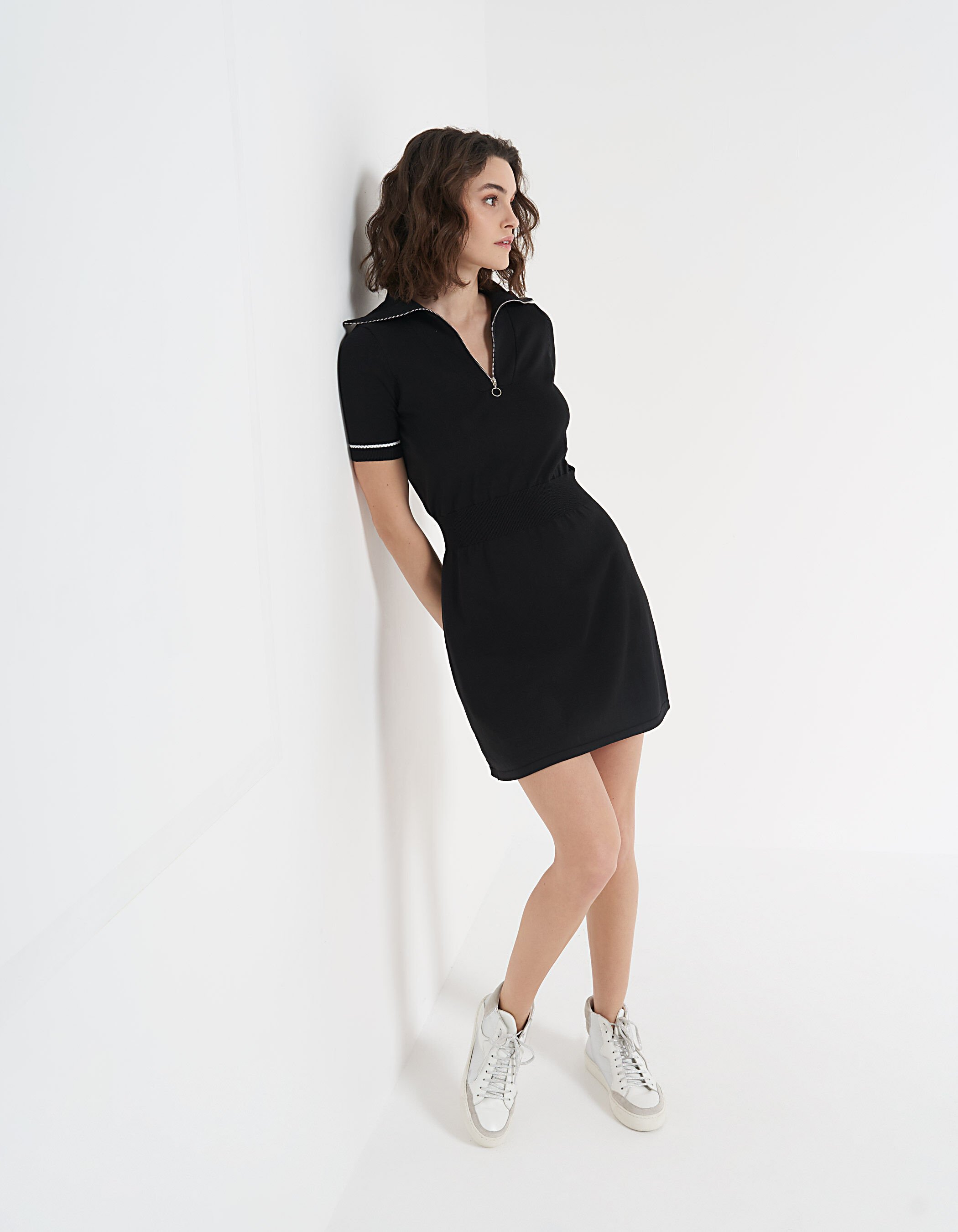 Zwarte tricot jurk clearance