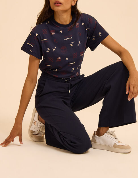 Jogpant de tailleur large marine I.Code