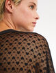 Grauer Cape-Pullover, schwarzer Mesh-Rücken mit Herzen I.Code-5