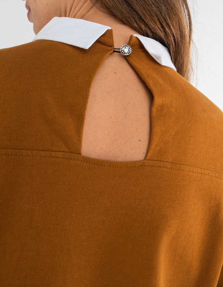 Sudadera fauve motivo y cuello extraíble I.Code-3