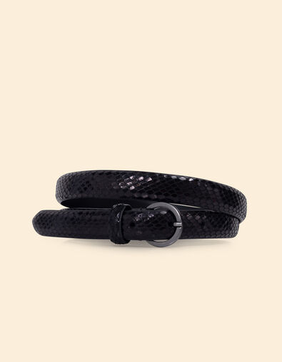 Ceinture noire cuir effet python I.Code